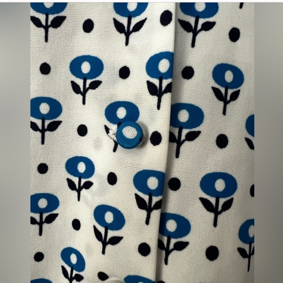 1970s True Vintage Mod Print Tulip Color Block Blazer/Blouse-EUC -Sz M 💙 🖤 - Picture 10 of 16